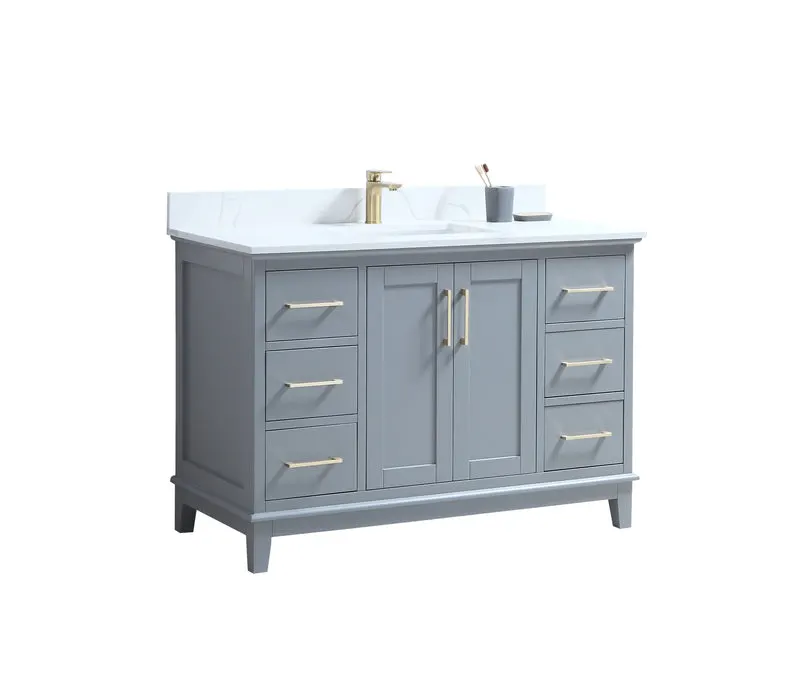 Solid Wood Furniture Bathroom Vanities Cabinets Set with Drawers Doors