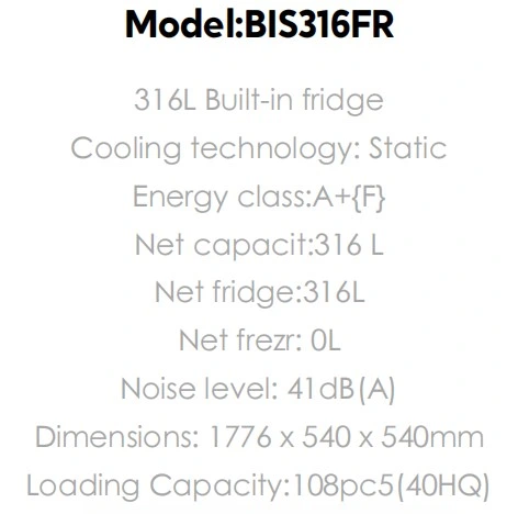 Home Appliance Refrigerator 316L Built-in Fridge