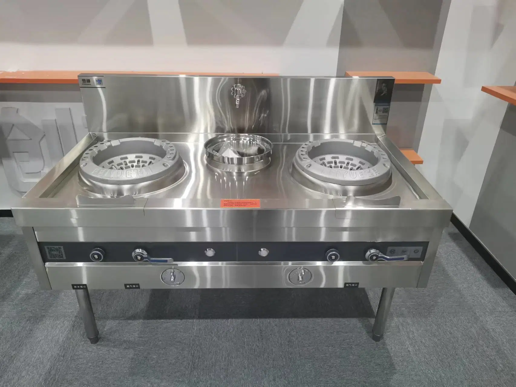 Cooking God Series Commercial Stainless Steel Cooker Double Burner One Soup Pot Gas Stove