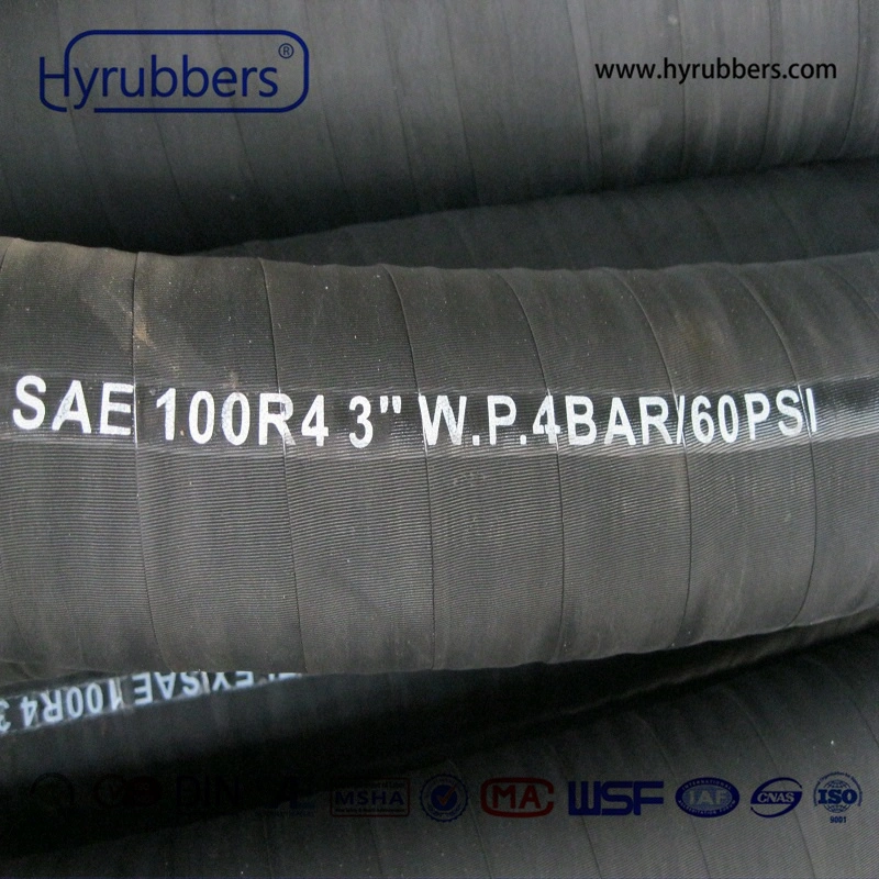 Hydraulic Suction Hose Rubber Material Flexible Hose SAE 100 R4