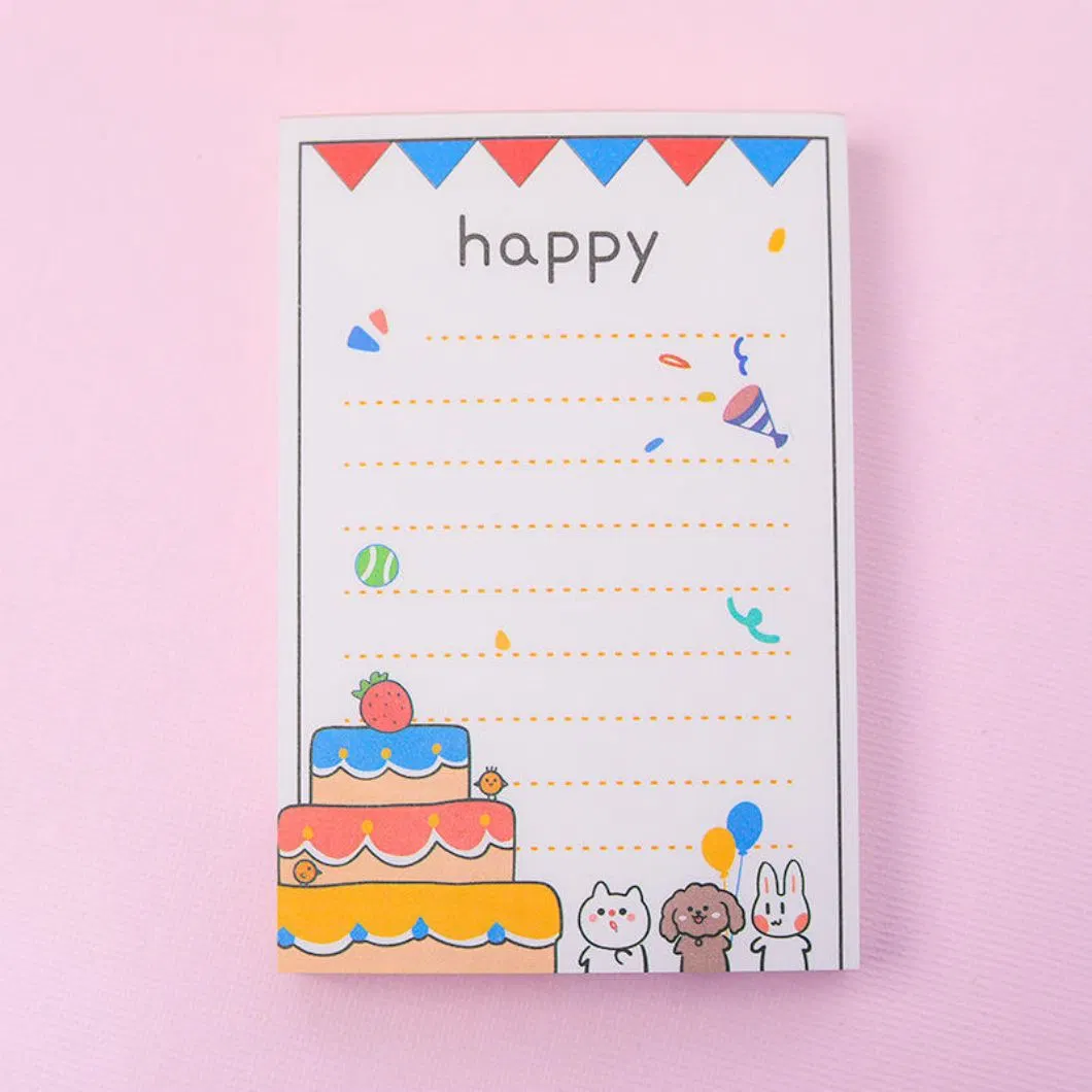 Korea Cute Portable Die Cut Anime Klebrige Notizen Benutzerdefinierte Memo Pad