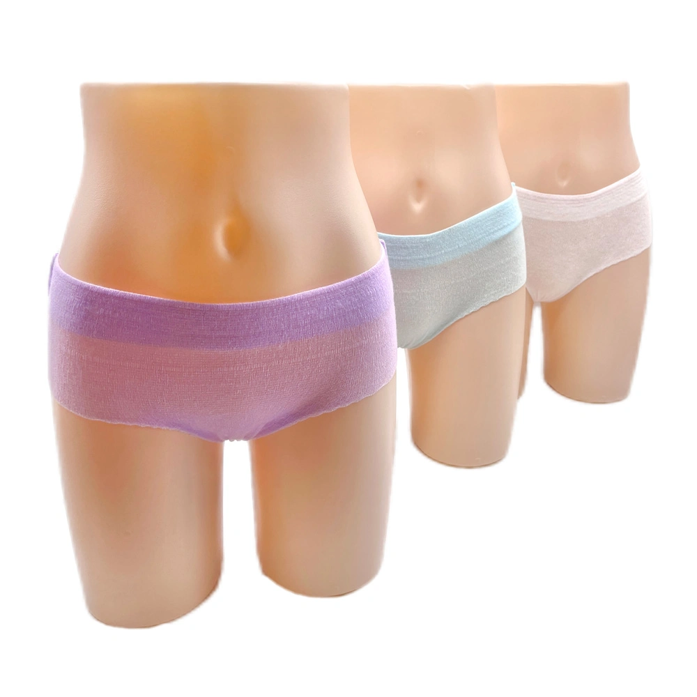China One Time Underwear Manufacturer Custom Design Disposable Travel Wearing Underwear for Women