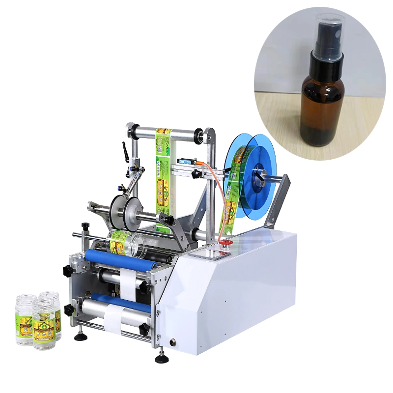 Gainjoys Wine Double Side Sticker Round Water Semi-Automatic Digital Bottle Labeling Printing Machine