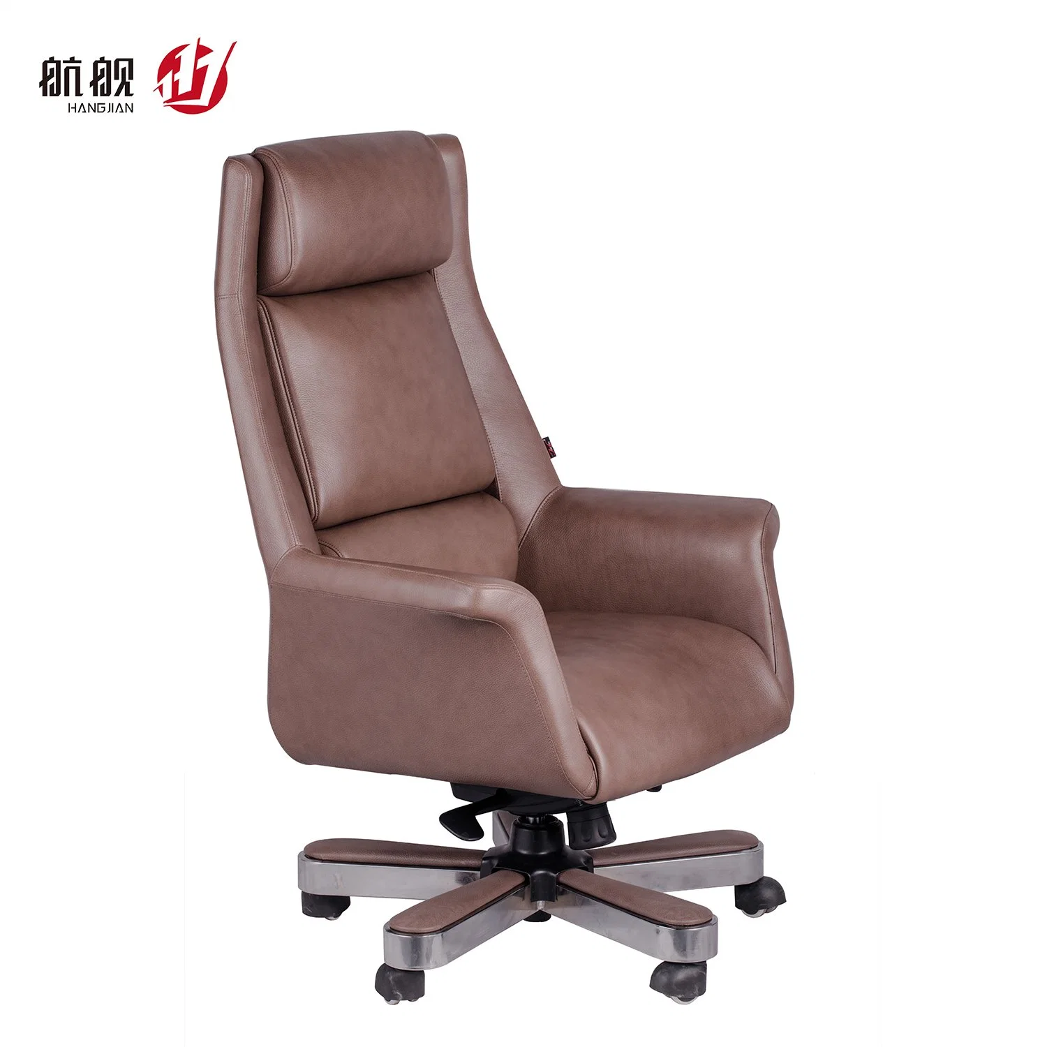 Cadeira de computador com cadeira de descanso para o cabelo Office Boss ergonómica Cadeira de couro High Back