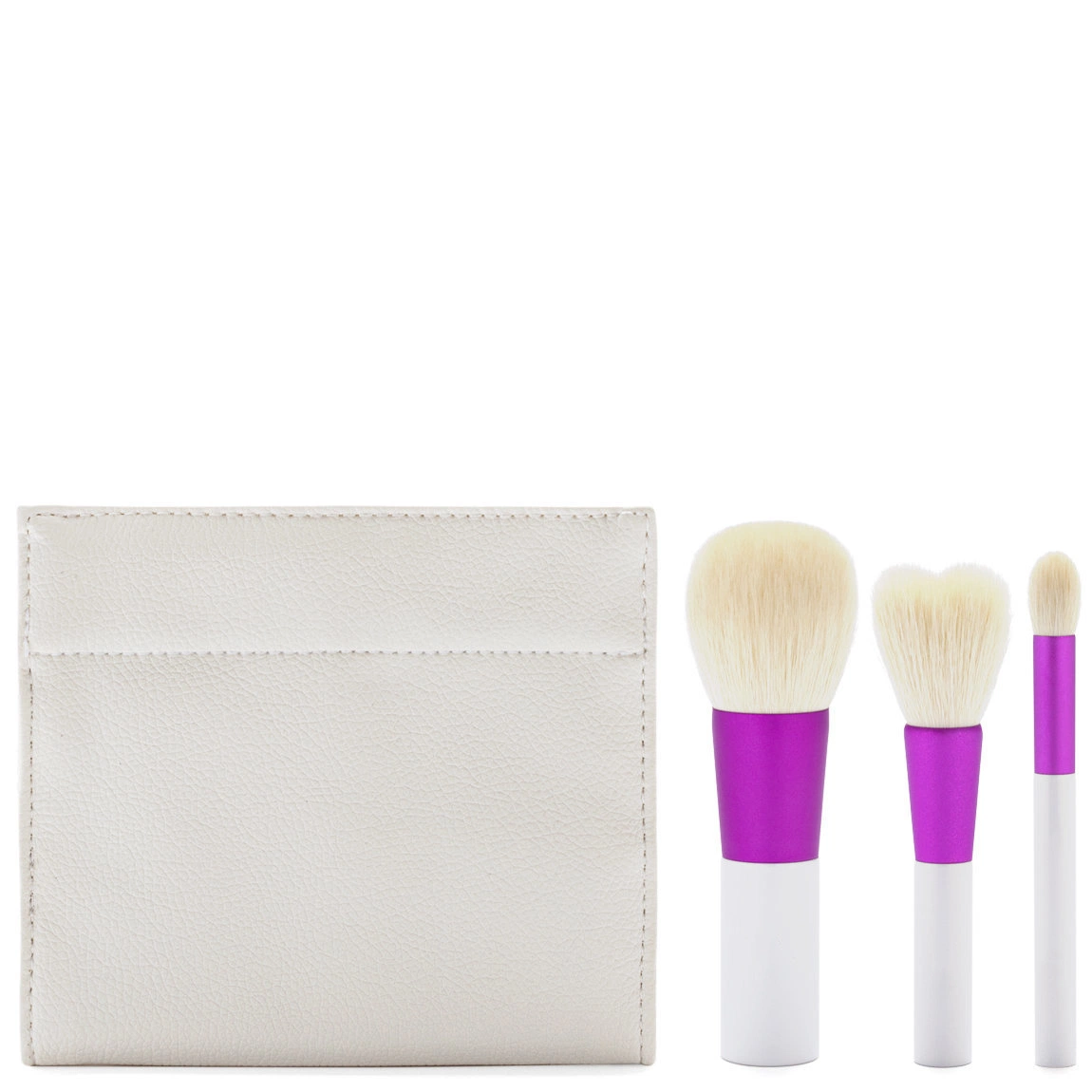 Professional White Makeup Brush Pouch Small Size Portable Makeup Brush Travel Makeup Brushes Set with Bag