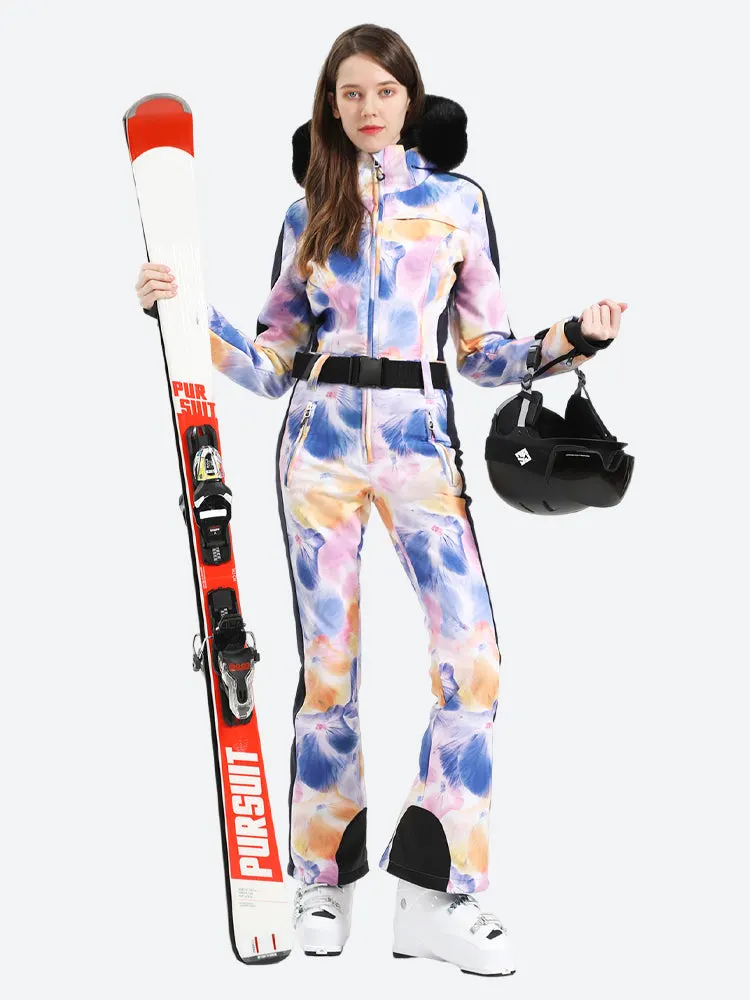 Combinaison de ski une pièce en fausse fourrure pour femmes Hiworld Vêtements de sport