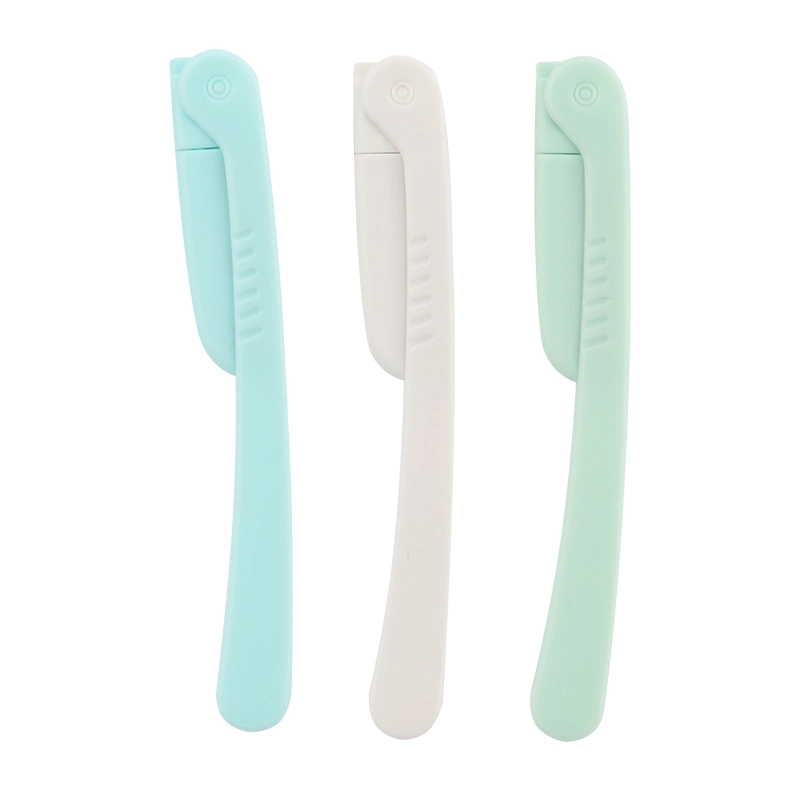 D108 Rts Small MOQ Good Quality ABS Plastic Handle Foldable Eyebrow Grooming Razor