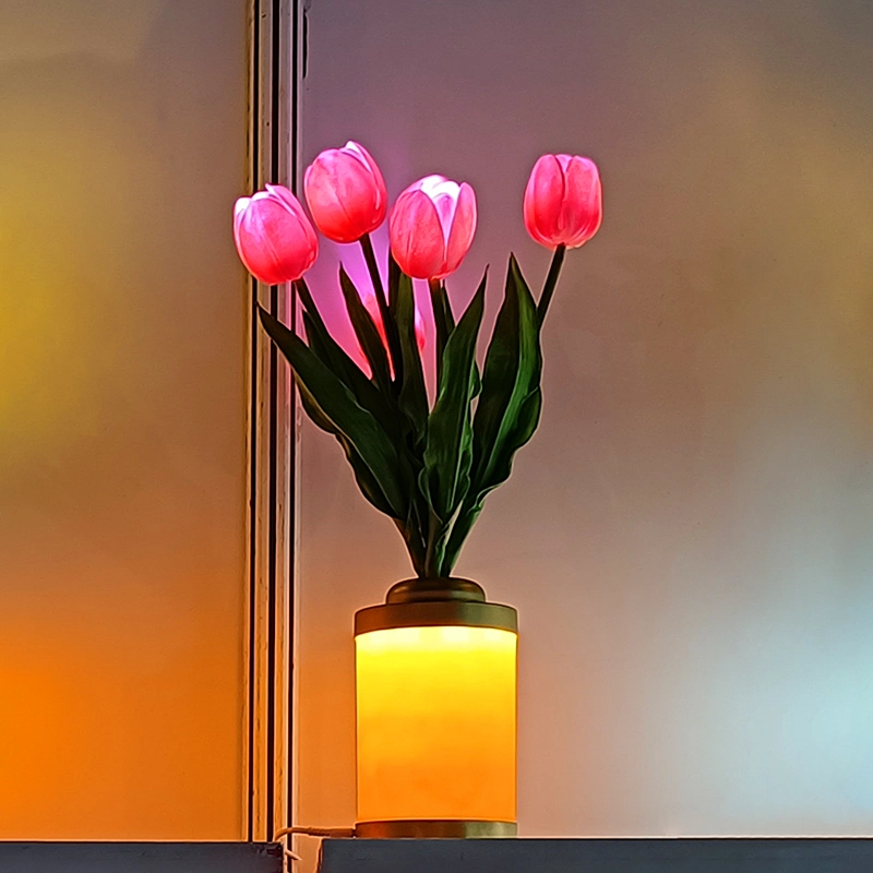 LED de Decoração de Natal Iluminação Interior Tabela regulável de controle sensível ao toque quente de Flores Decoração Noite candeeiro de mesa de luz da lâmpada de vaso