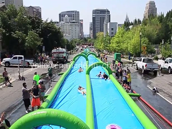 Flotante tobogán de agua gigante Parque de Atracciones inflables