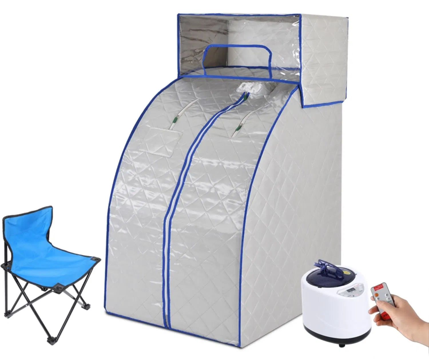 Portable Steam Sauna with Hood Brown Color