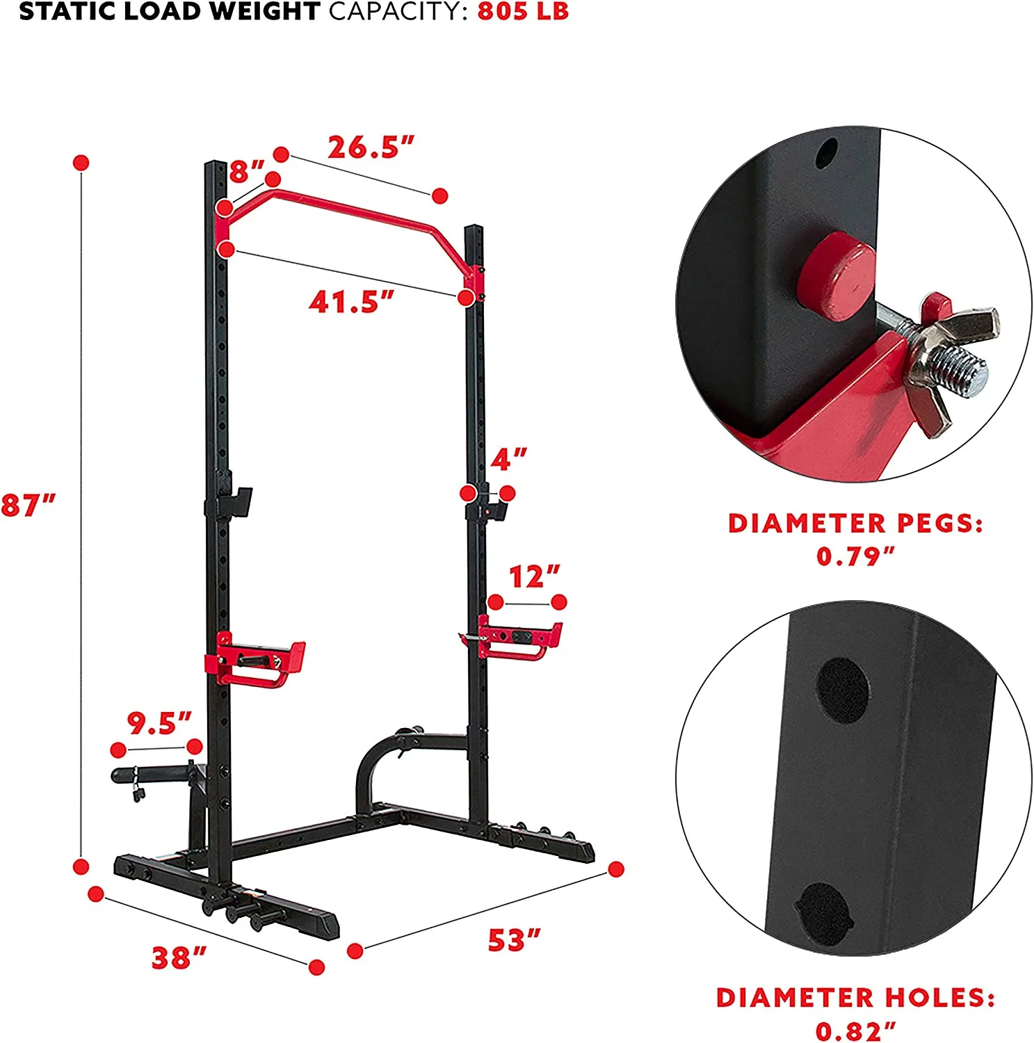 Health Fitness Power Zone Power Rack Cage Squat Stand