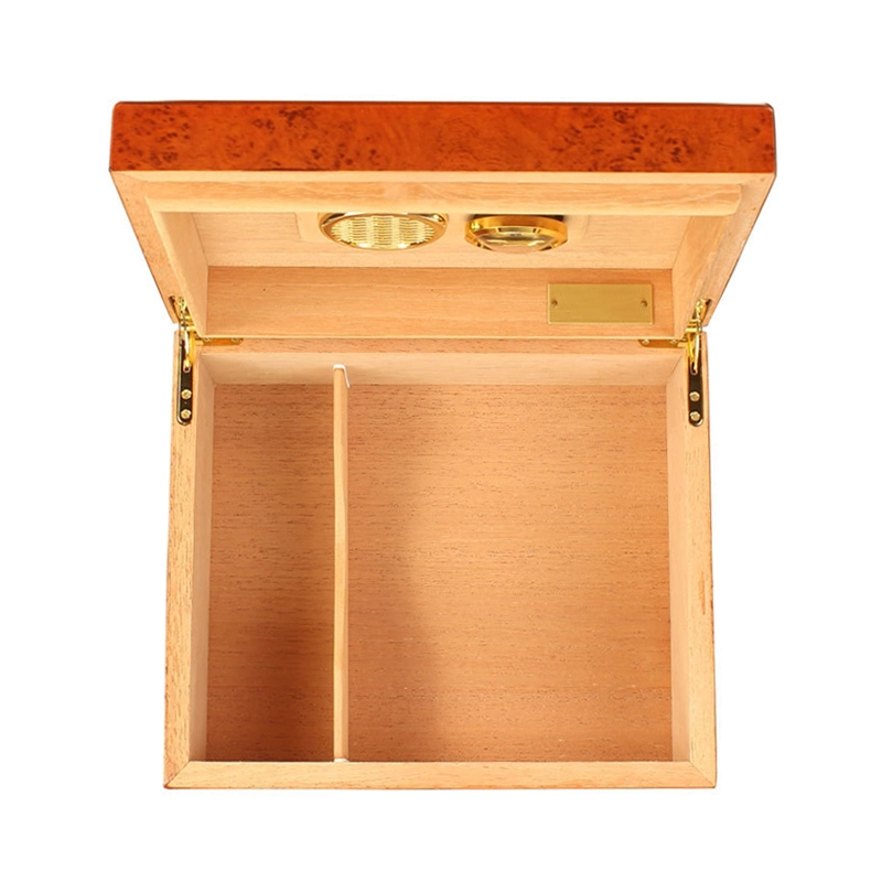 Removable Partition Hygrometer Inner Custom Logo Clamshell Cedar Wholesale/Supplier Wood Cigar Humidor Boxes