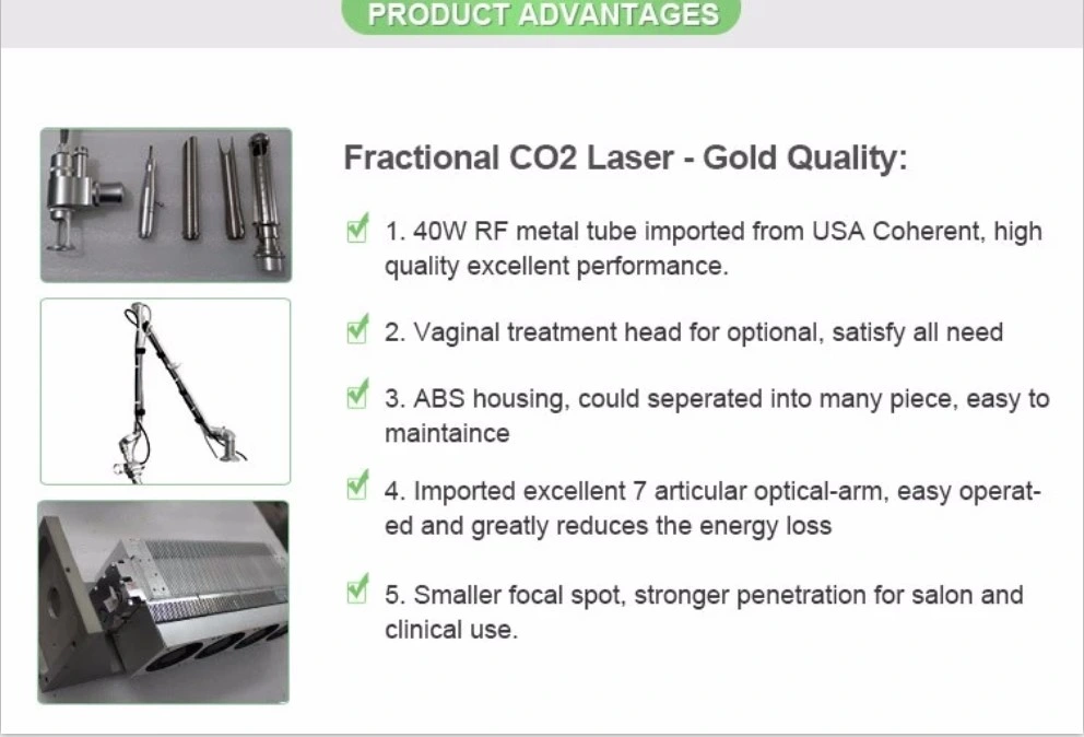 Fractional CO2 Laser, professionelle Haut Resurfacing Scar Removal Machine, USA RF Tube CO2 Medical Aesthetic Laser System