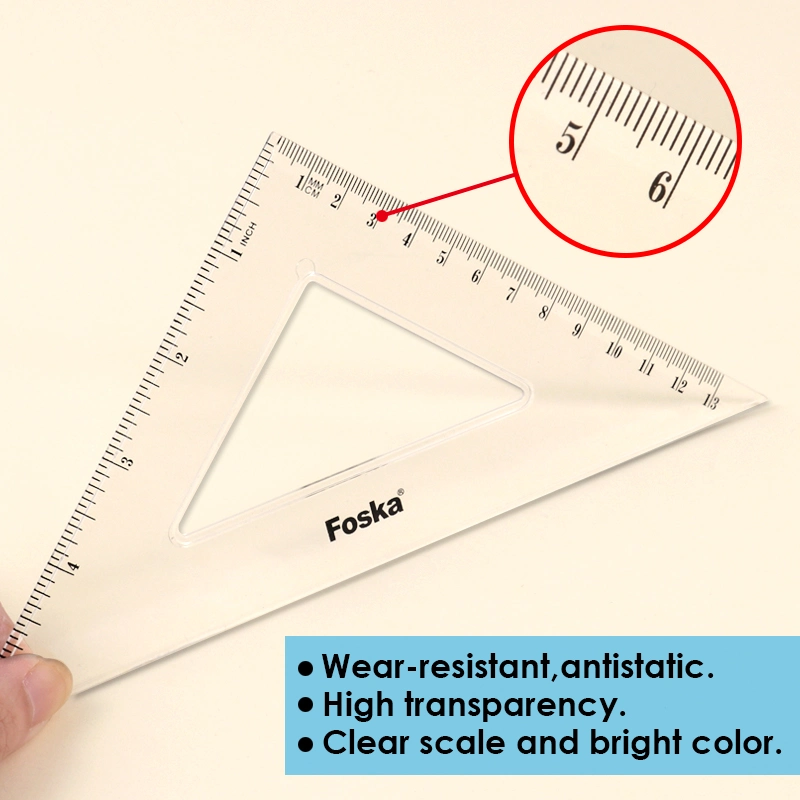 Foska Stationery Office High quality/High cost performance  15cm Triangle Plastic Ruler (BP9006-15)