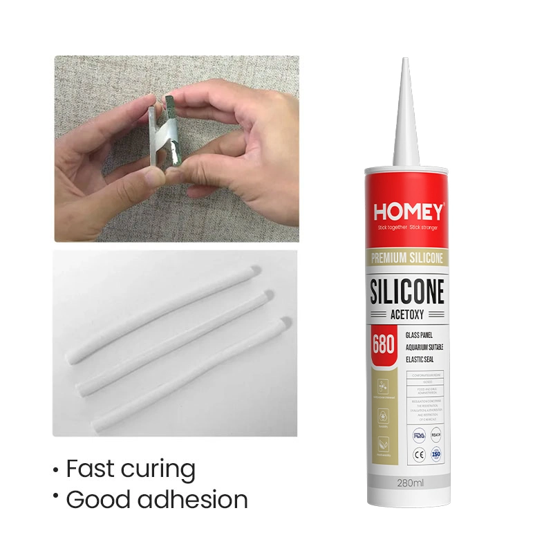 Homey Clear Window and Door Non Toxic Glass Silicone Adhesive