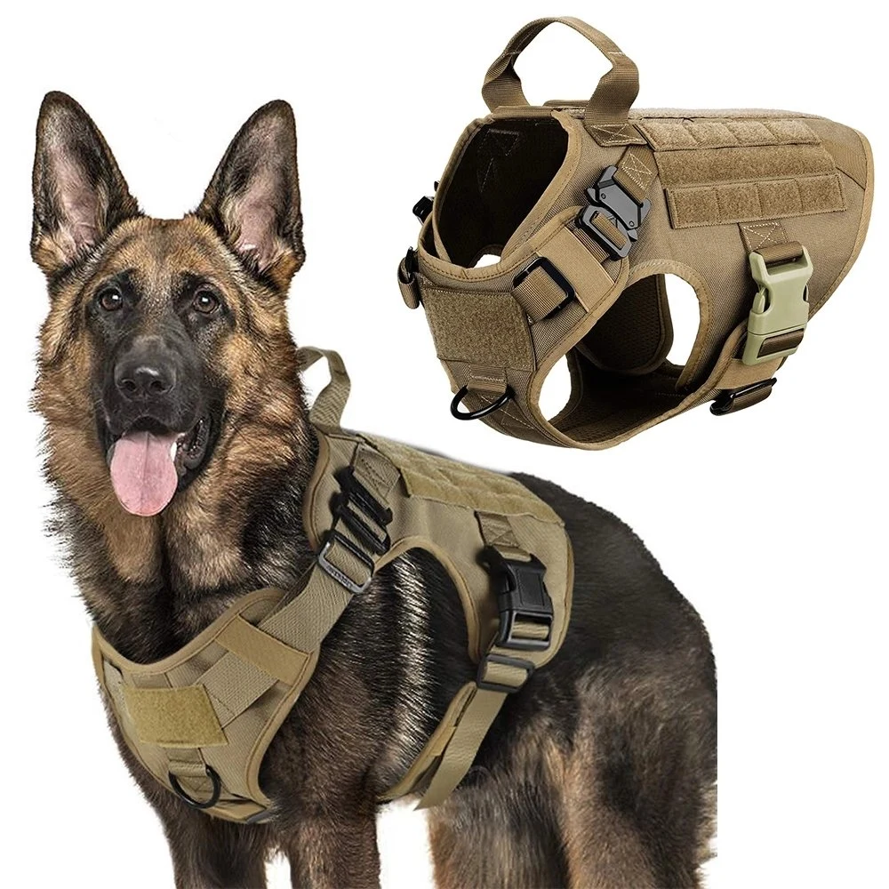 Wholesale/Supplier Tactical Dog Harness with Handle No-Pull Large Pet Vest Clothes Leash Set Pet Accessories Supply Products