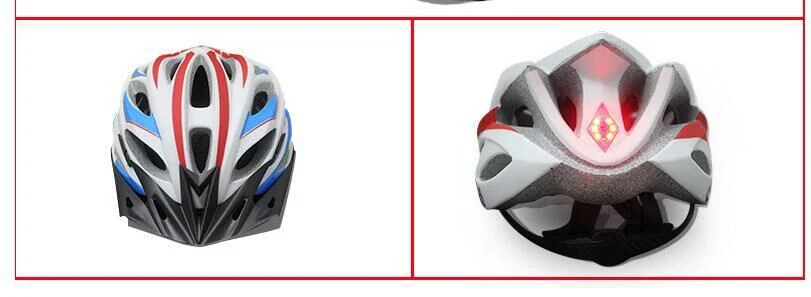 Ultralight Cycling Helmet Breathable Adult Mountain/Road/Biking Bicycle Helmet Standard with LED Rare Light and Detachable Sun Visor Wyz14047