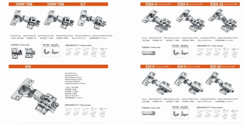 Iron Inset Hydraulic Cabinet Door Hinges