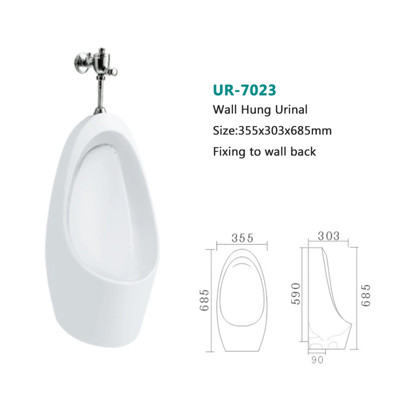 Baño Hotel White Square Sanitary Ware Ceramic Urinal montado en pared Urinal para hombres lavabo Urinals