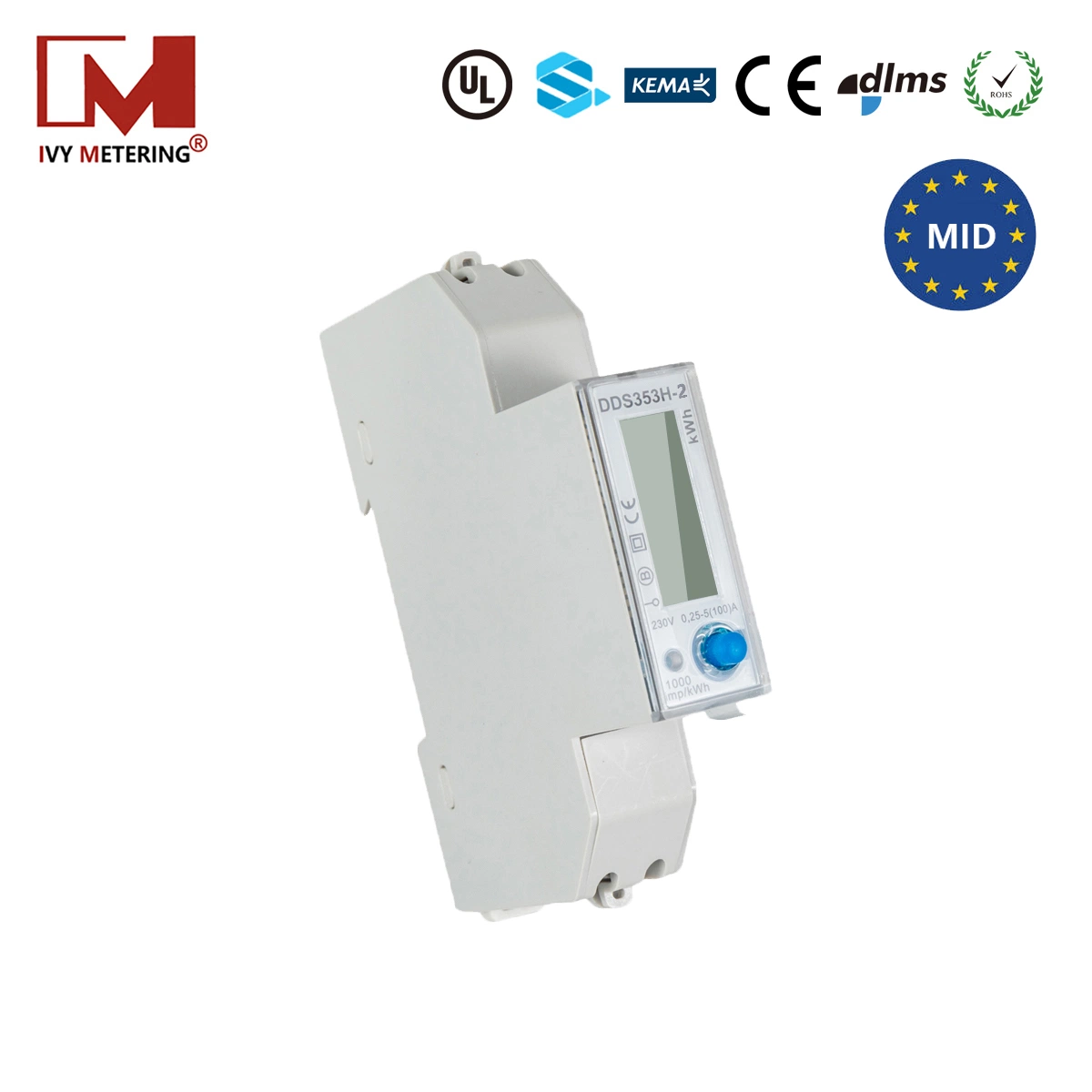 Monofásico Modbus RS485 Kwh medidor bidireccional para el Sistema Solar Grid-Tied