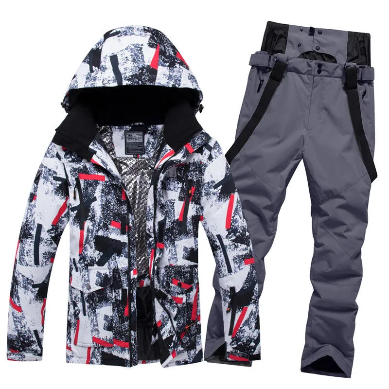 Ski Suit Men Winter Waterproof Outdoor Snowboard Wear Snow Jacket and Pants