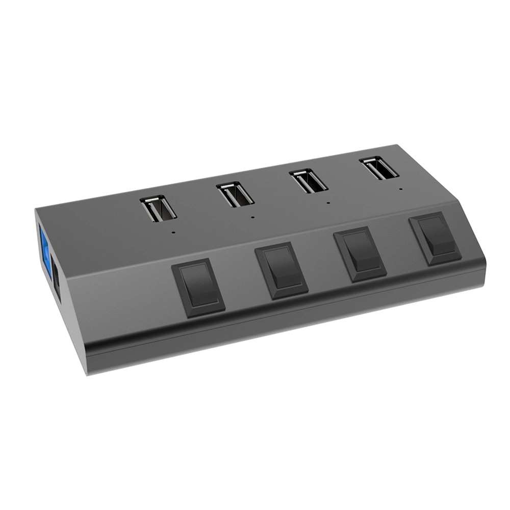 Uh3049 Superspeed USB3.0 4 Port Aluminum Hub with Fast Charging