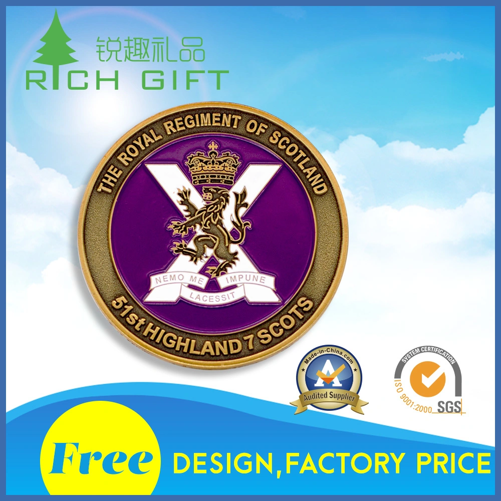 Custom Soft Enamel Quality 3D Challenge Coin for Company