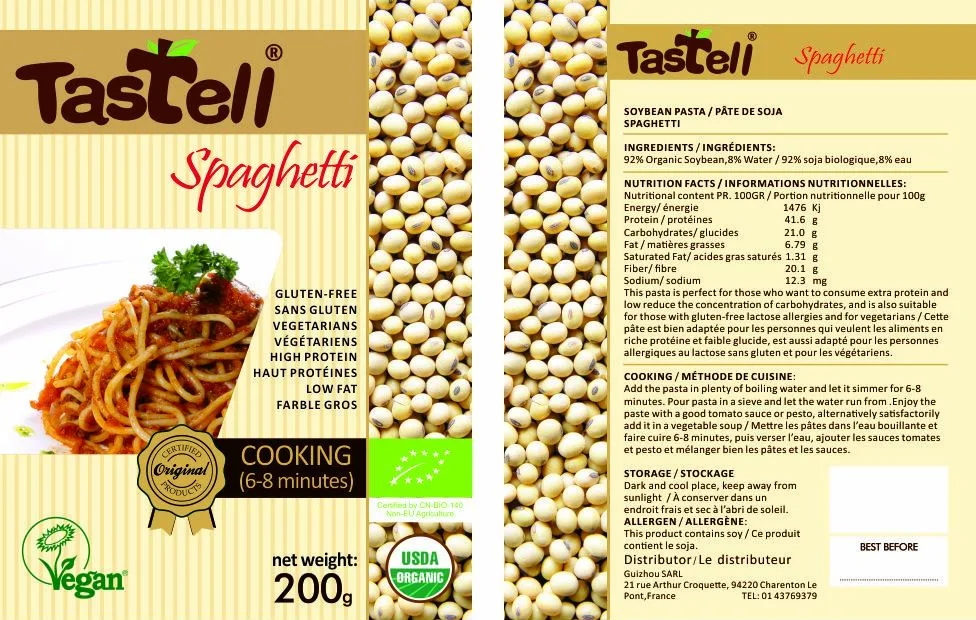 Wholesale/Supplier Soybean Organic Spaghetti Gluten Free Health Food