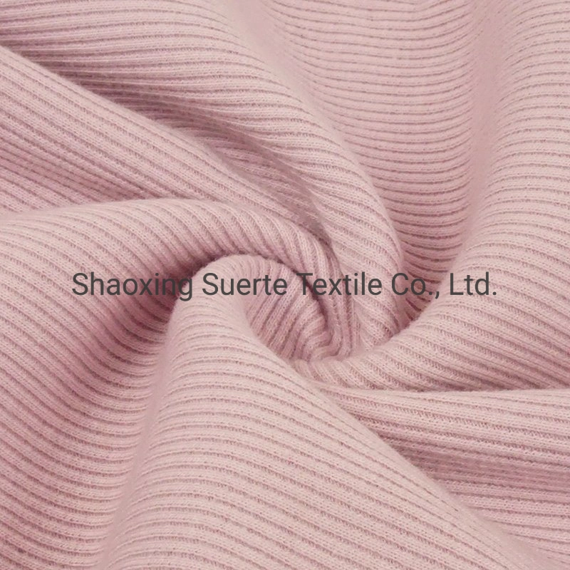 A Grade Quality Knit Tc Rib Fabric Cotton Polyester Spandex Fabric for Apparel