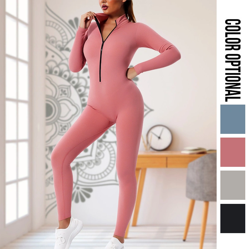 Autumn and Winter Women Quick-Drying Seamless Yoga Wear Long-Sleeved Sports Suit Dance Tight-Fitting Yoga Fitness Suit