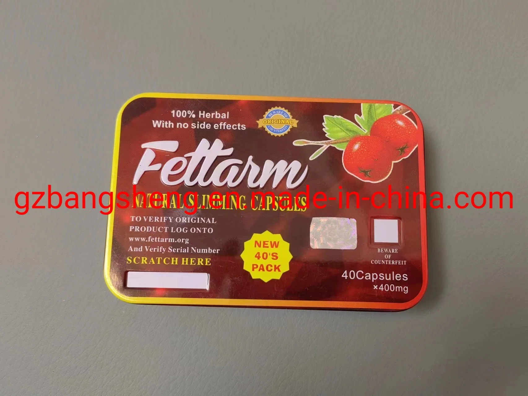 OEM Fettarm Weight Loss Capsules Slimming Capsules Long Iron Box