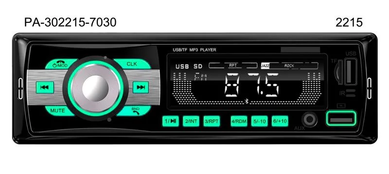 Radio de luz RGB estéreo para coche MP3 Audio Multimedia Player/Lk2215