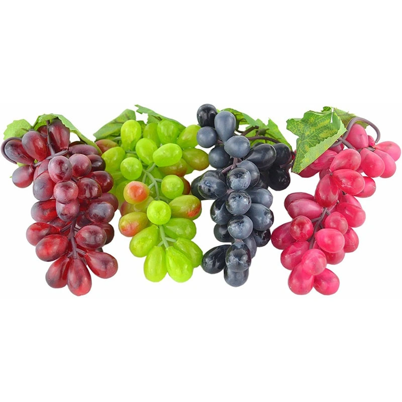 4PCS Colorful Artificial Grapes Decorative Fake Grapes Artificial Fruits Table Decoration Fruits Hanging Ornaments