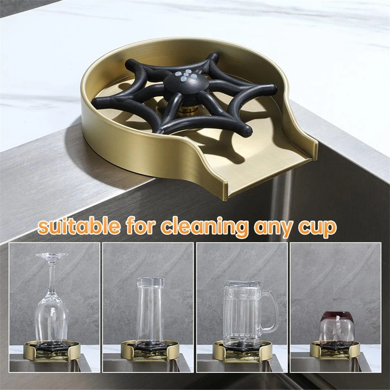 Automatic ABS Glass Rinser for Kitchen Sinks - Efficient Cup Washer and Cleaning Tool for Coffee Bars and Bottles - Enhance Your Sink Cleaning Experience!