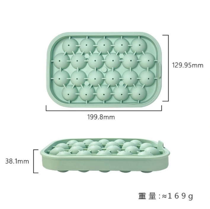 Molde de silicona Ice Cube Ice Cube esférico balón redondo de grado alimentario de la bandeja de almacenamiento Ice Box