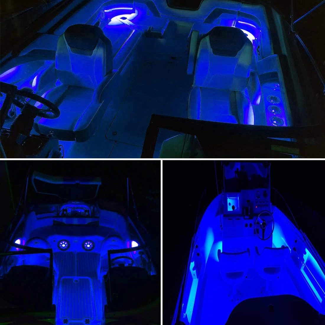 Round Boat Marine LED Light Blue Flush Head LED Livewell Light