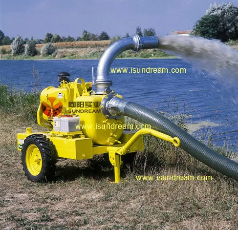 Trailer Mounted Diesel Engine Self Priming Dewatering Water Pump