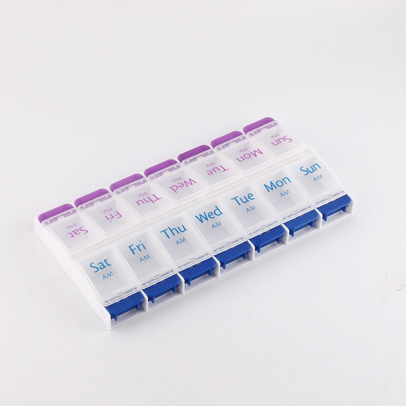 Wholesale/Supplier Weekly Pill Organizer 7 Day with 28 Compartments Plastic Pill Box