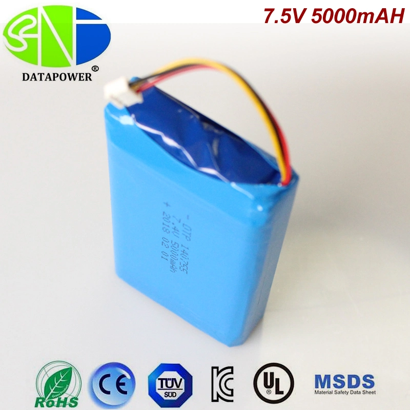 7,4V 5000mAh batería de polímero de ión litio