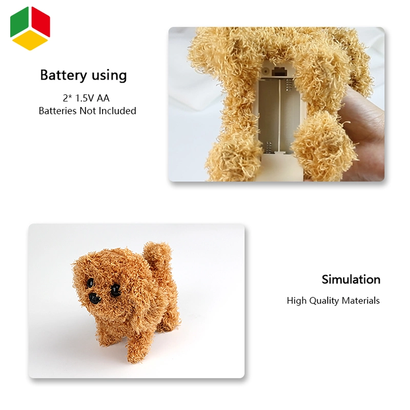 QS OEM Lovely Design Kids Gift Realistic Electric Pet Park Toy Simulation Stuffed Dog Walking Early Learning Children Educational Plush Animal Toys