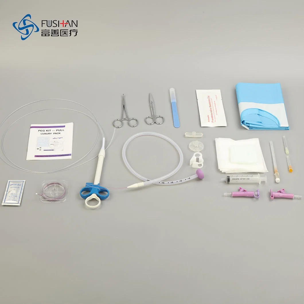 Kit de gastrostomia endoscópica percutânea hospitalar padrão cirúrgico e completo Pack Kit de eg 12/14/16/18/20/22/24fr, CE, ISO13485 Medical Supply