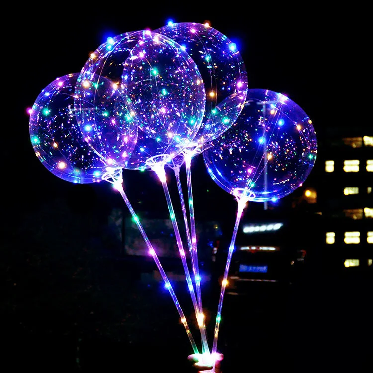 2023 Popular Design Party Decoration Transparent LED Flashing Balloons Distribution