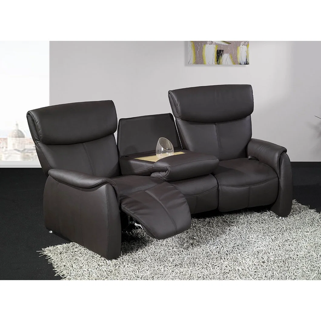 Tomo high Quality Modern Furniture Home Theater Recliner with Lowered Table Leather Sofa