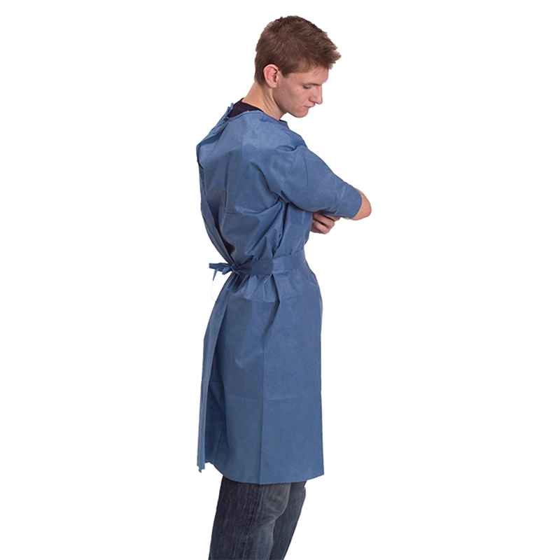 Surgical Coverall Hospital Lab Coat Work Wear Disposable Waterproof CPE Gown Isolation Gown