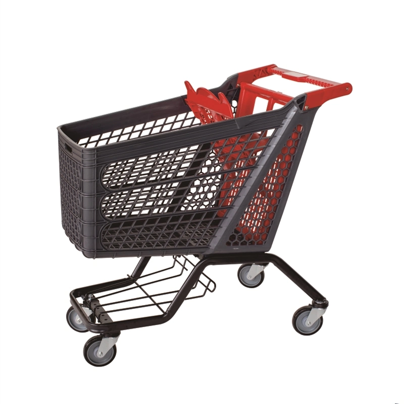 210L Grand supermarché plastique chariot à vendre