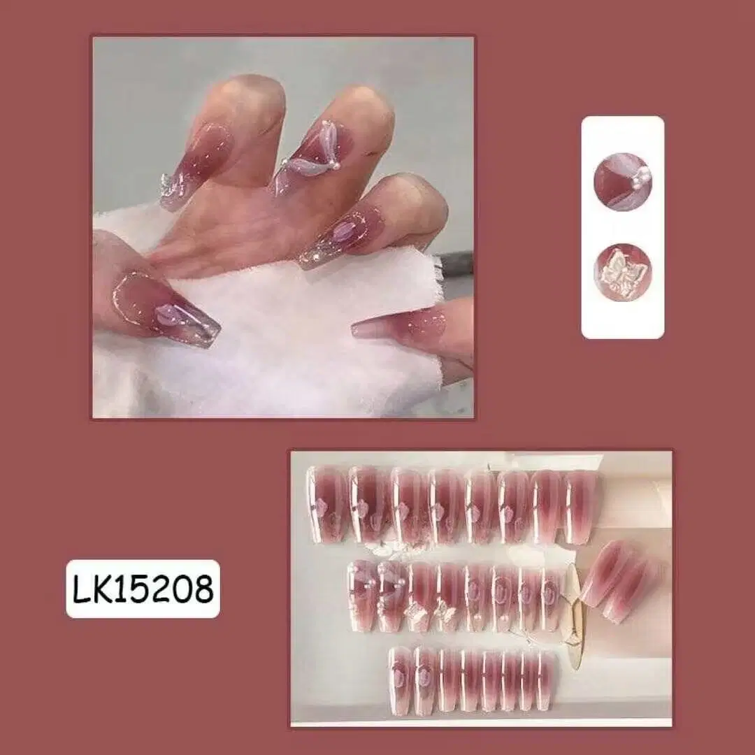 2023 Ins Nueva Moda Prensa de Alta calidad en Nails privado Etiqueta Custom Acrílico Artificial Gel Art Nails Embalaje Caja dedo Clavo