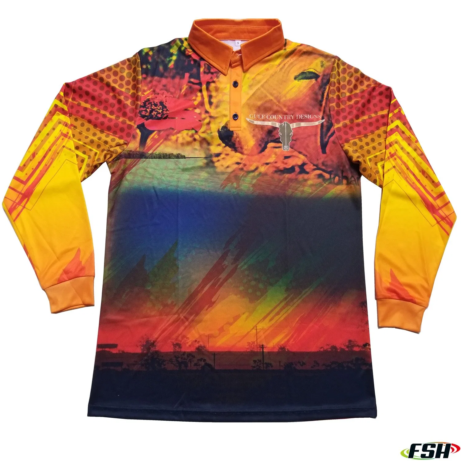 2022 Neues Design Hohe Qualität Custom Made Full Sublimation Print Polokragen UV-Schutz Angeln Poloshirt mit atmungsaktiven schnell Trockenes Gewebe