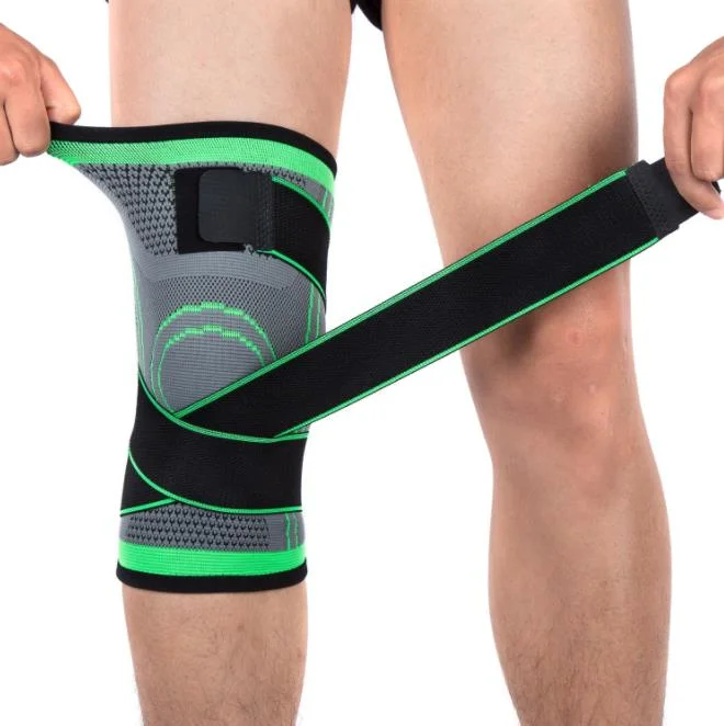 Wholesale Cheap Adjustable Magnetic Belt Knee Brace with Silicon Anti-Skid