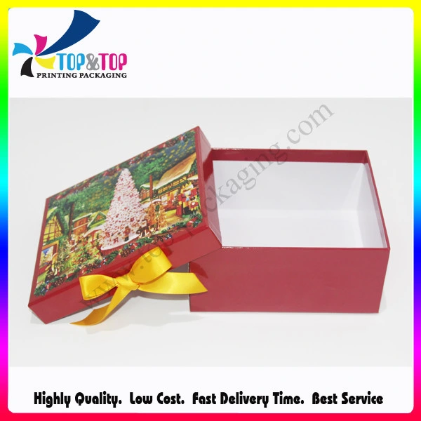 Red Color Holiday Gift Boxes Christmas Gift Packaging Paperboard Box