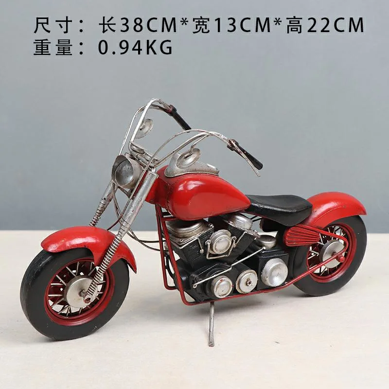 Factory Direct Selling Iron Crafts Antique Handmade Diecast Iron Motorcycle Model for Promotion Gift